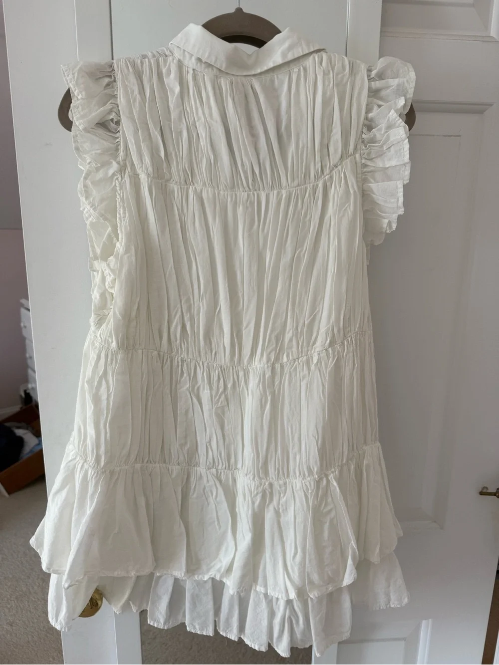 Anthropologie Sleeve Ruffle Mini Shirt Dress - Picture 7 of 9